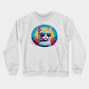 Cool Cat in Sunglasses Crewneck Sweatshirt